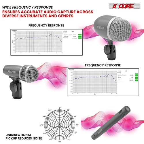 5Core Conga Mic Snare Tom Microphone Drum Kit Condenser XLR Instrument