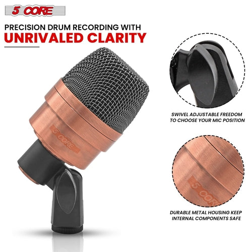 5Core Conga Mic Snare Tom Microphone Drum Kit Condenser XLR Instrument