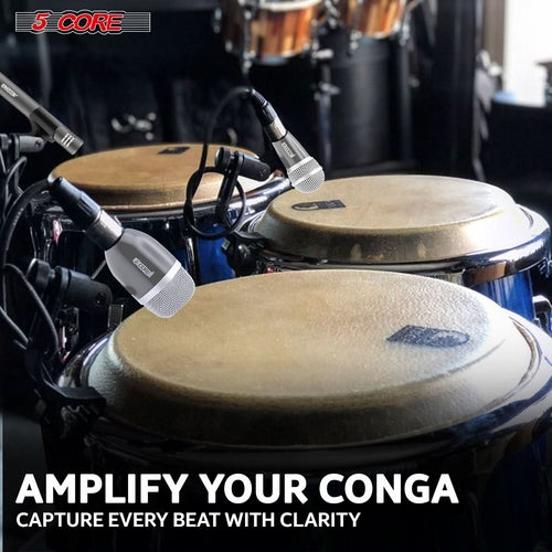 5Core Conga Mic Snare Tom Microphone Drum Kit Condenser XLR Instrument