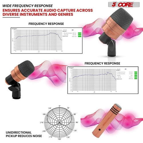5Core Conga Mic Snare Tom Microphone Drum Kit Condenser XLR Instrument