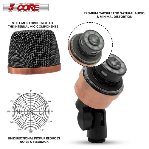 5Core Conga Mic Snare Tom Microphone Drum Kit Condenser XLR Instrument