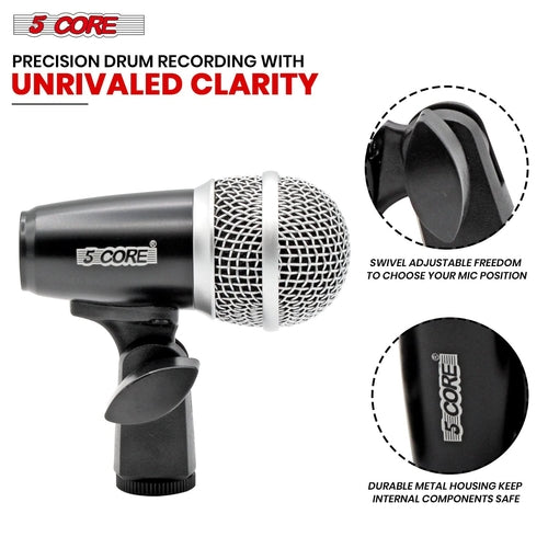 5Core Conga Mic Snare Tom Microphone Drum Kit Condenser XLR Instrument