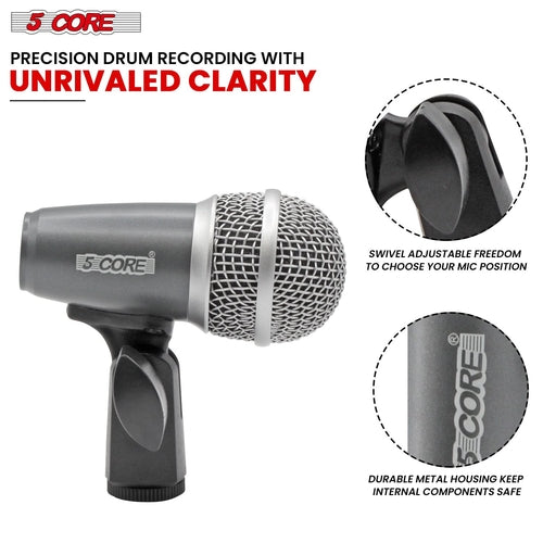 5Core Conga Mic Snare Tom Microphone Drum Kit Condenser XLR Instrument