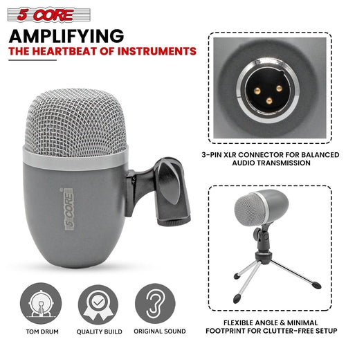 5Core Conga Mic Snare Tom Microphone Drum Kit Condenser XLR Instrument